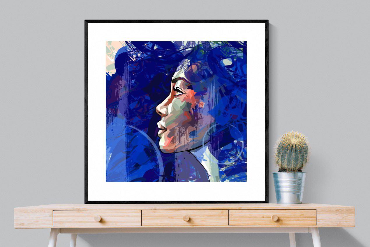 Blue View-Wall_Art-100 x 100cm-Framed Print-Black-Pixalot