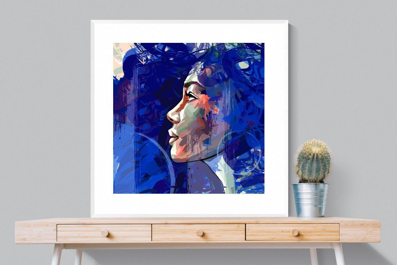 Blue View-Wall_Art-100 x 100cm-Framed Print-White-Pixalot