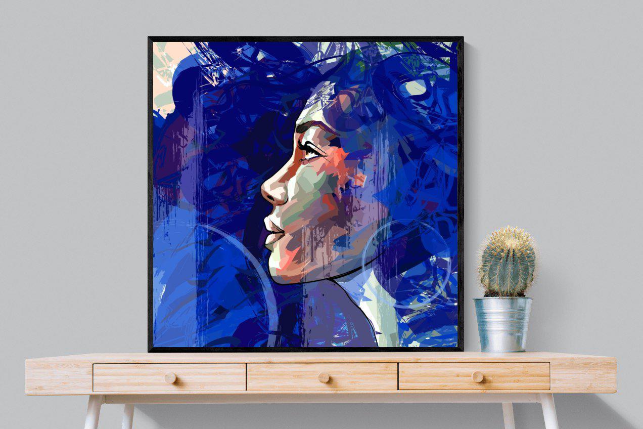 Blue View-Wall_Art-100 x 100cm-Mounted Canvas-Black-Pixalot