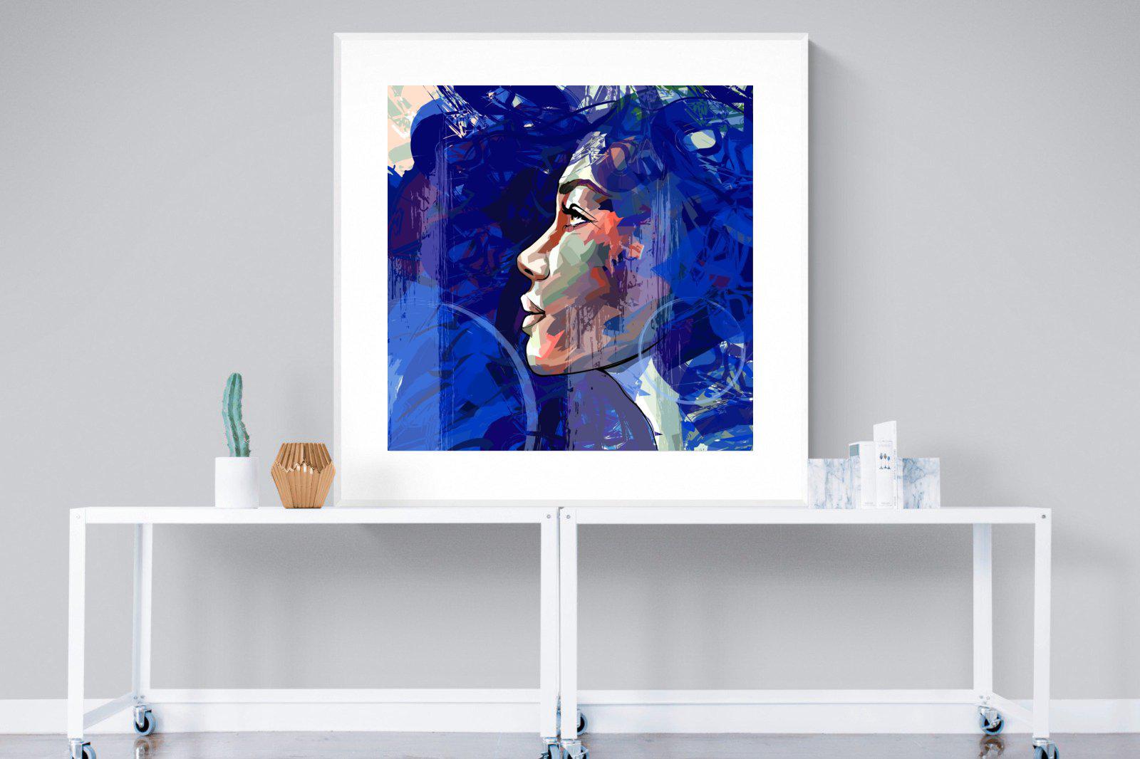 Blue View-Wall_Art-120 x 120cm-Framed Print-White-Pixalot