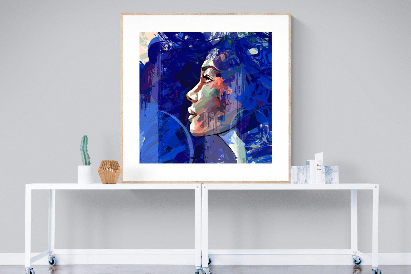 Blue View-Wall_Art-120 x 120cm-Framed Print-Wood-Pixalot