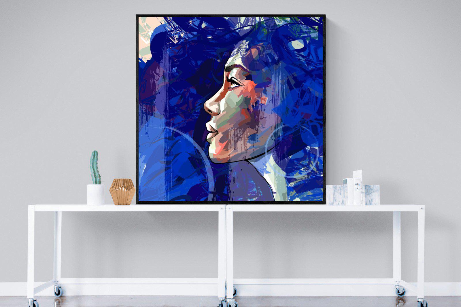 Blue View-Wall_Art-120 x 120cm-Mounted Canvas-Black-Pixalot