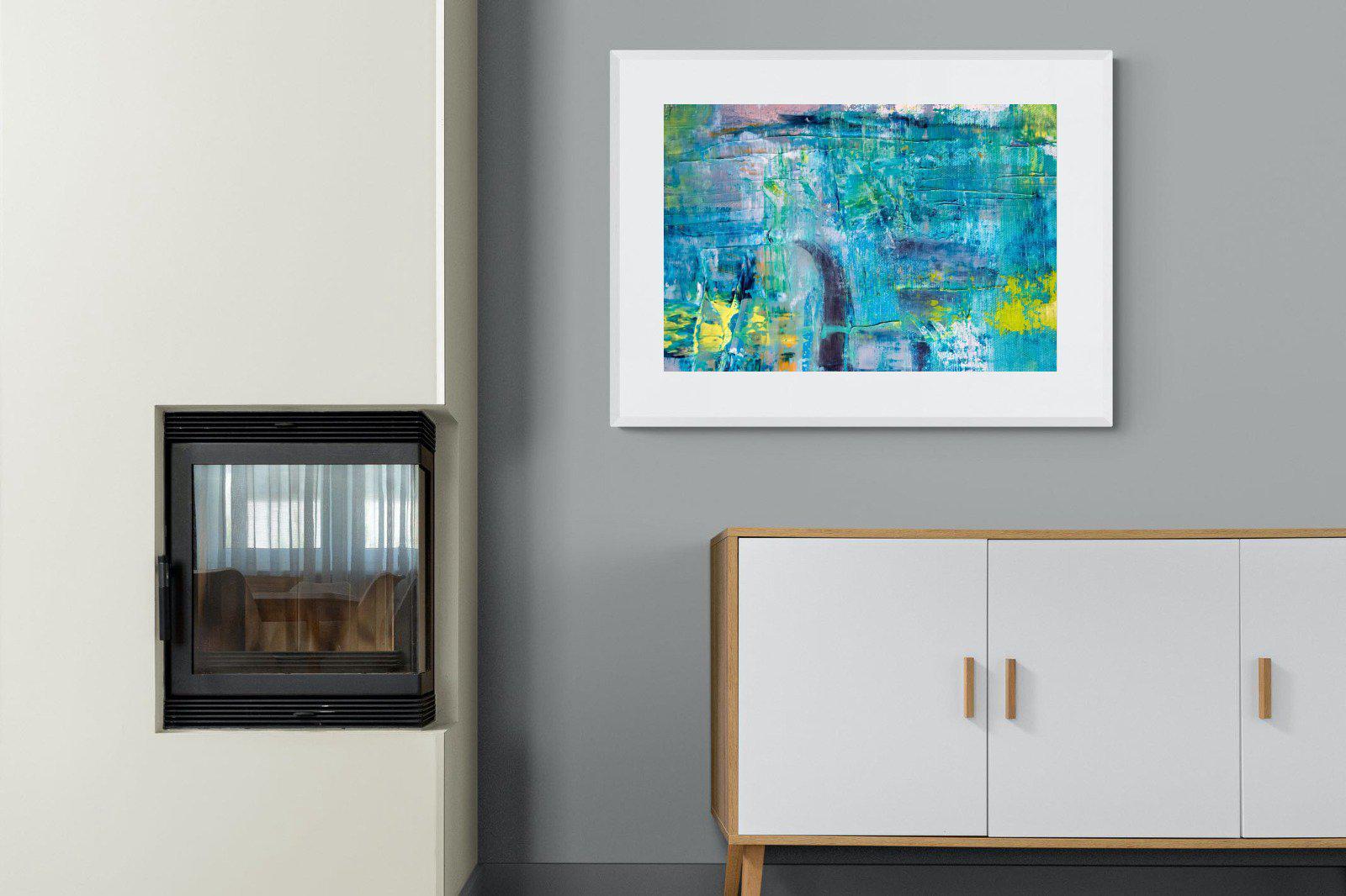 Blueish-Wall_Art-100 x 75cm-Framed Print-White-Pixalot