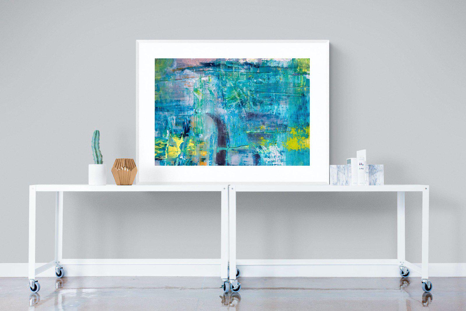 Blueish-Wall_Art-120 x 90cm-Framed Print-White-Pixalot