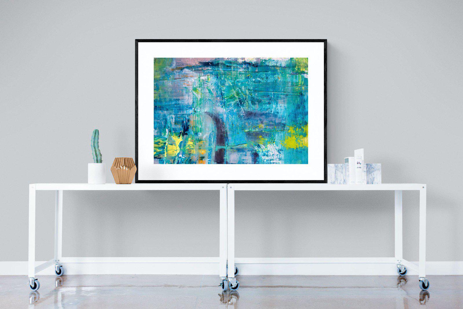 Blueish-Wall_Art-120 x 90cm-Framed Print-Black-Pixalot