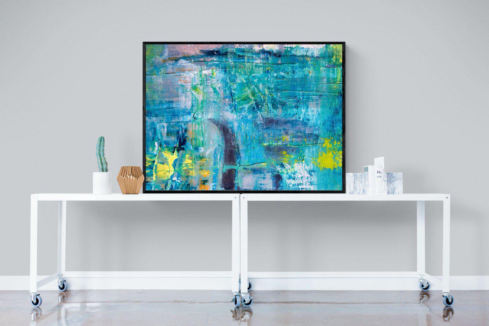 Blueish-Wall_Art-120 x 90cm-Mounted Canvas-Black-Pixalot