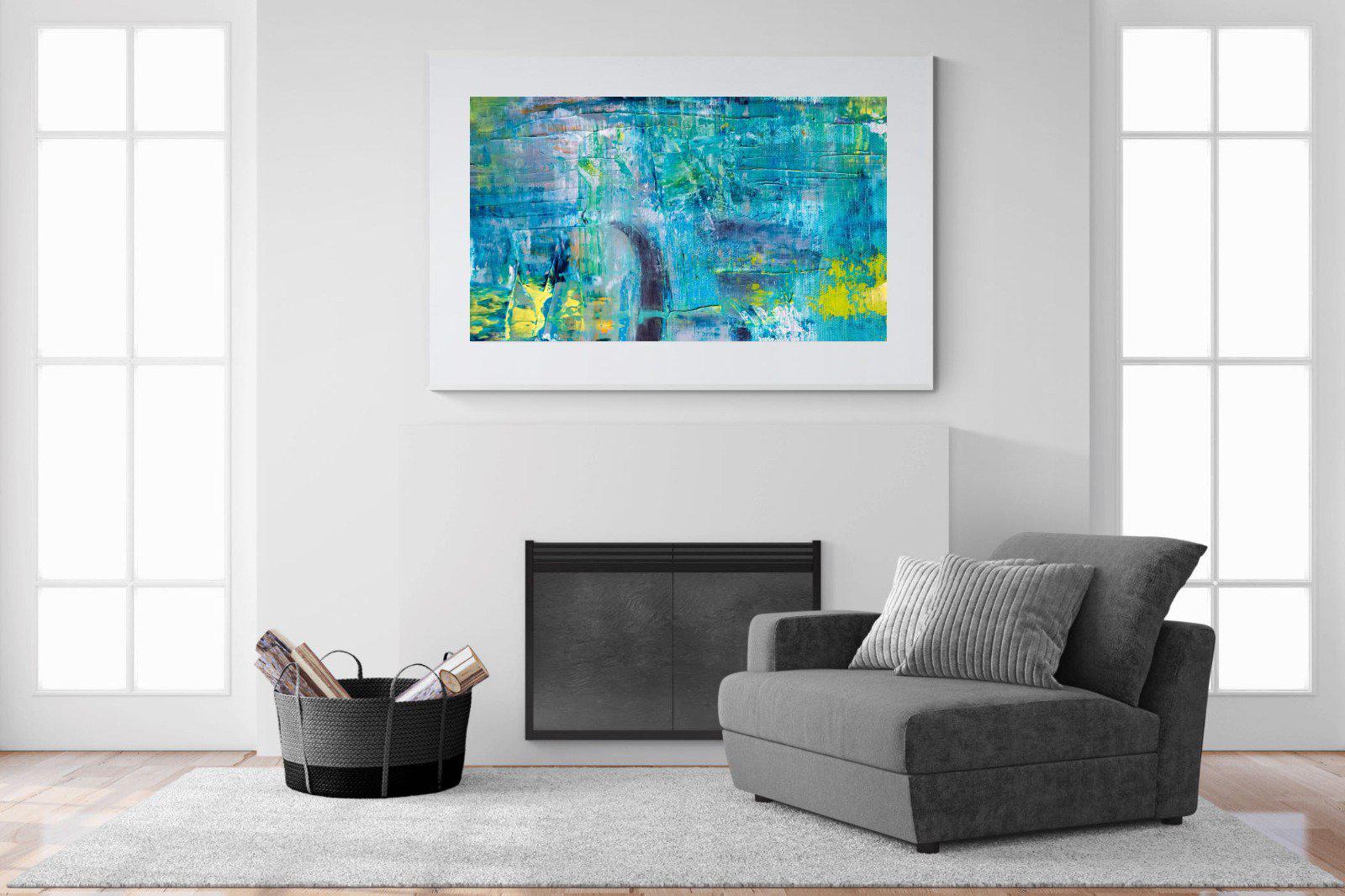 Blueish-Wall_Art-150 x 100cm-Framed Print-White-Pixalot