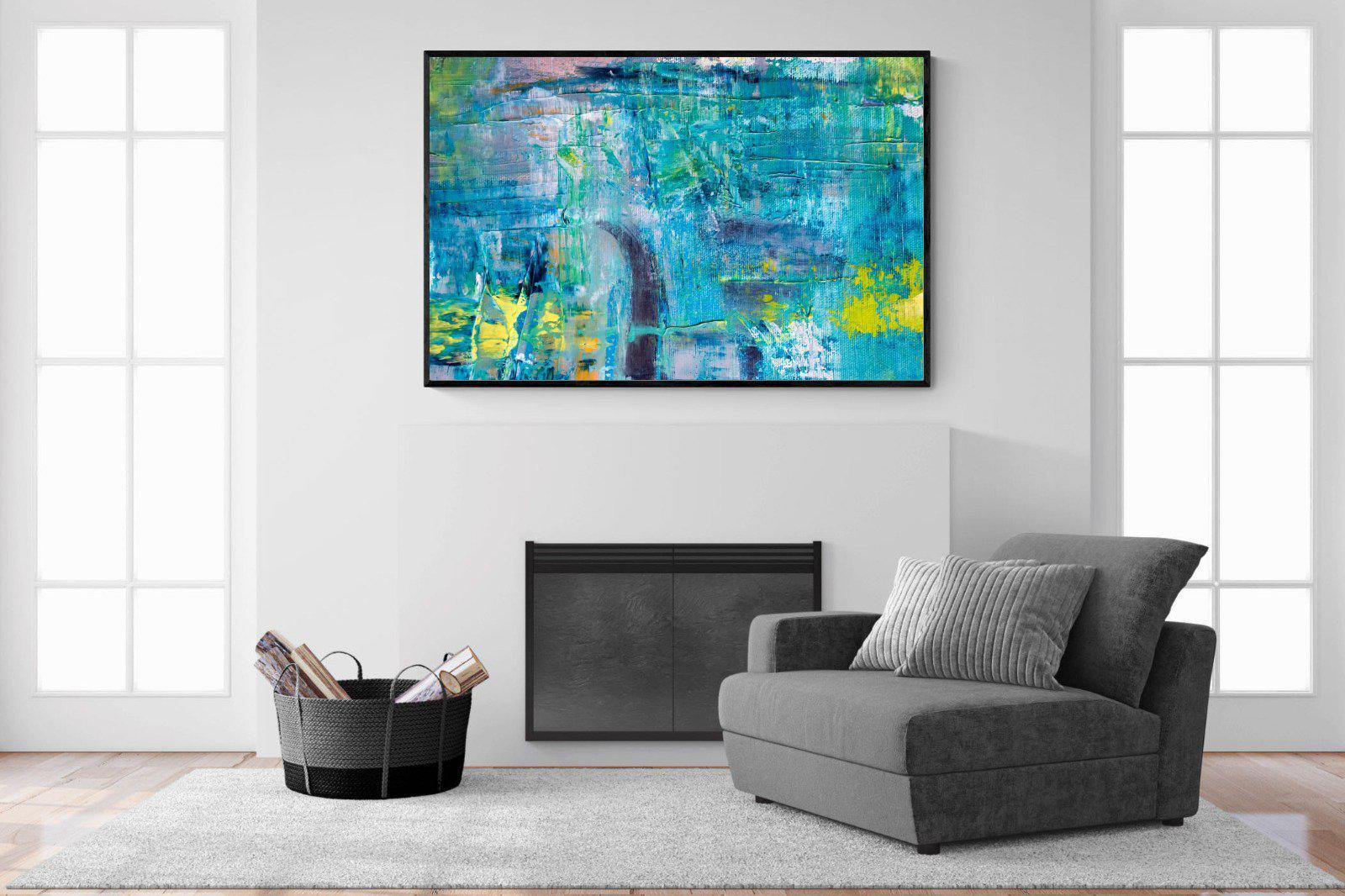 Blueish-Wall_Art-150 x 100cm-Mounted Canvas-Black-Pixalot