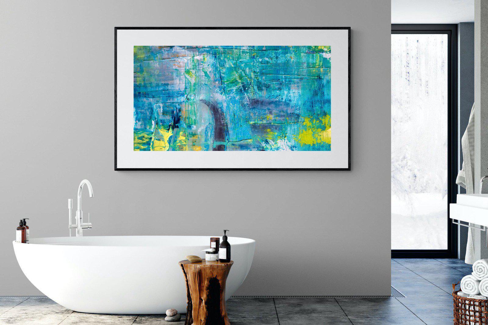 Blueish-Wall_Art-180 x 110cm-Framed Print-Black-Pixalot