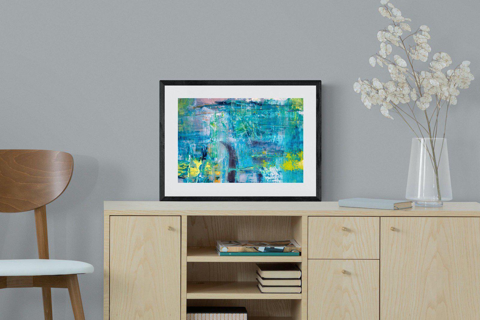 Blueish-Wall_Art-60 x 45cm-Framed Print-Black-Pixalot