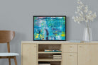 Blueish-Wall_Art-60 x 45cm-Mounted Canvas-Black-Pixalot