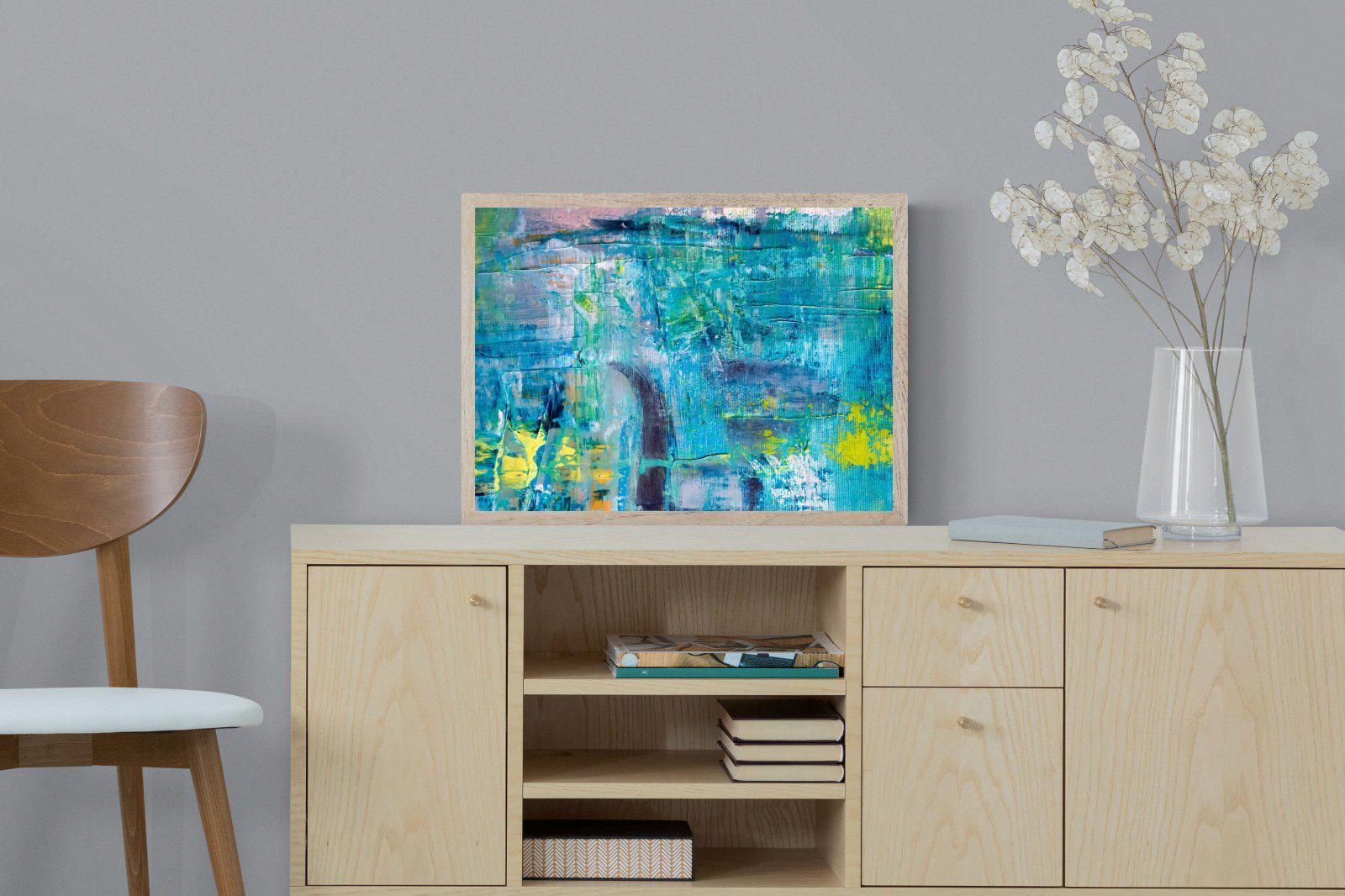 Blueish-Wall_Art-60 x 45cm-Mounted Canvas-Wood-Pixalot