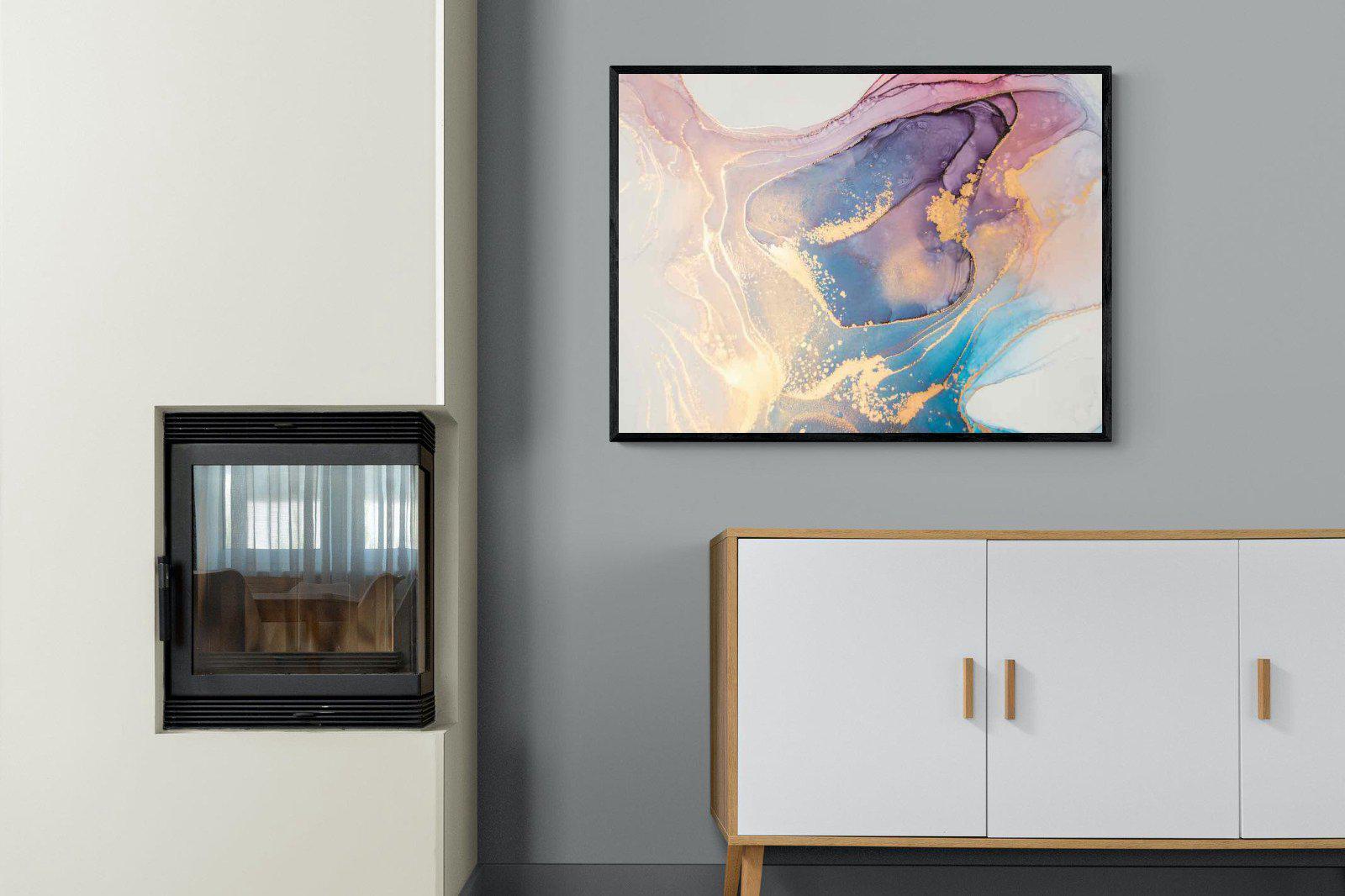 Blushing-Wall_Art-100 x 75cm-Mounted Canvas-Black-Pixalot