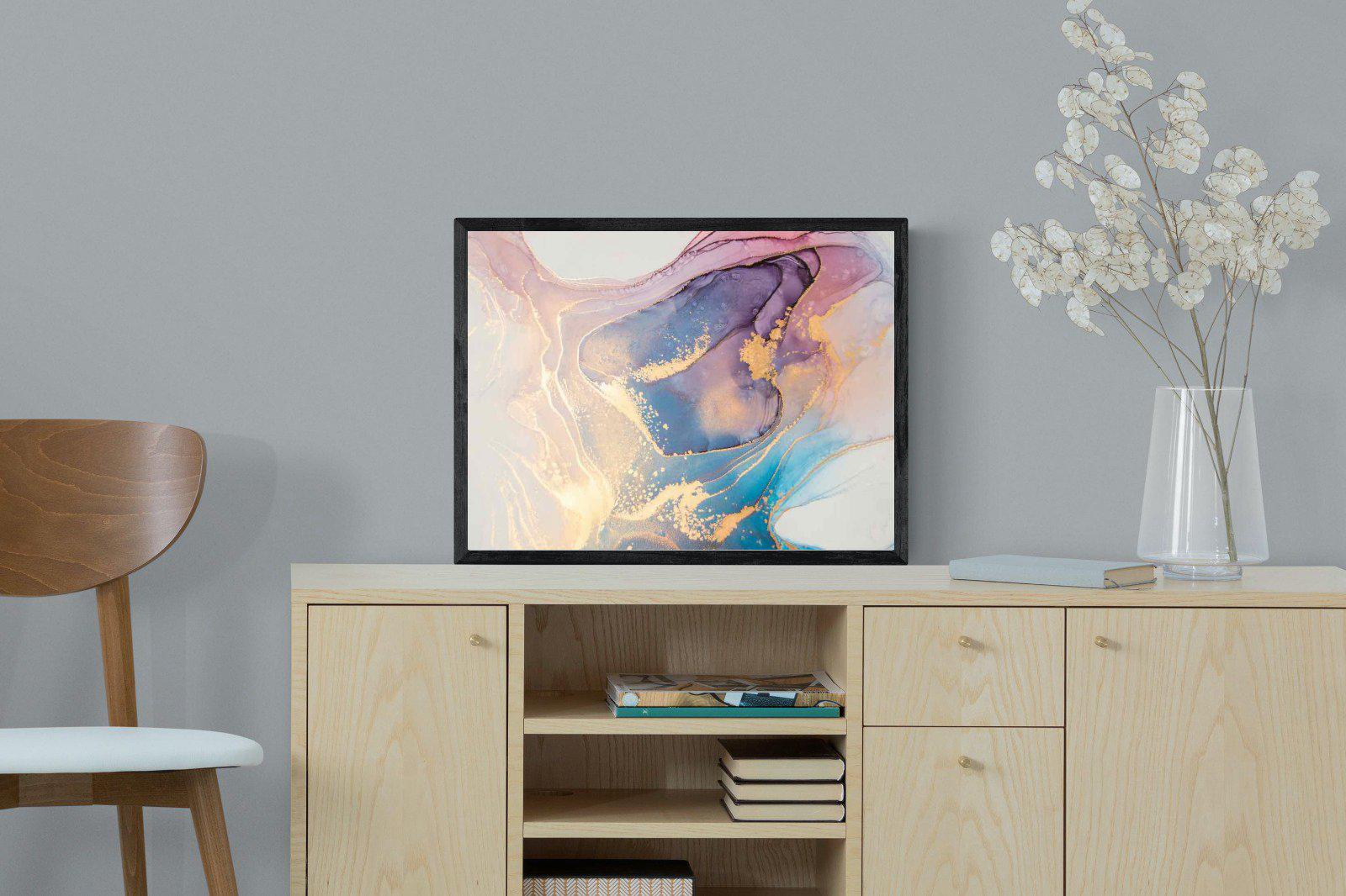 Blushing-Wall_Art-60 x 45cm-Mounted Canvas-Black-Pixalot