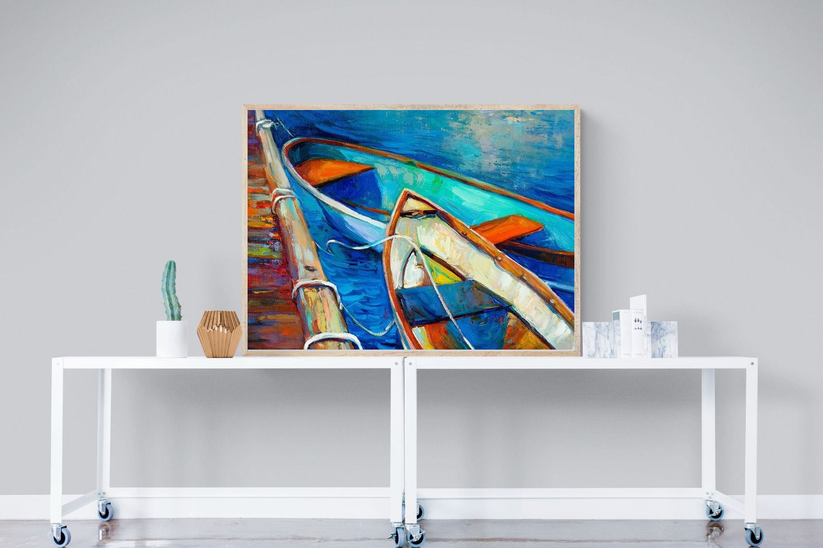 Boats on Canvas-Wall_Art-120 x 90cm-Mounted Canvas-Wood-Pixalot