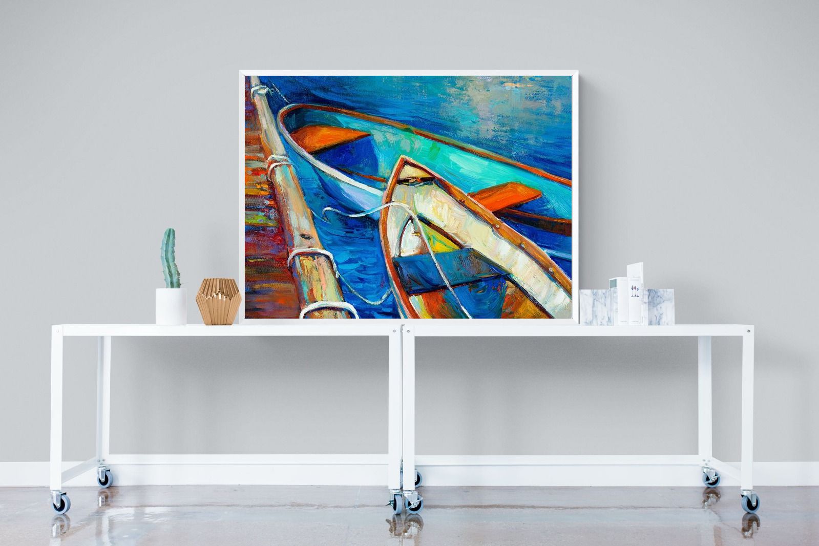Boats on Canvas-Wall_Art-120 x 90cm-Mounted Canvas-White-Pixalot