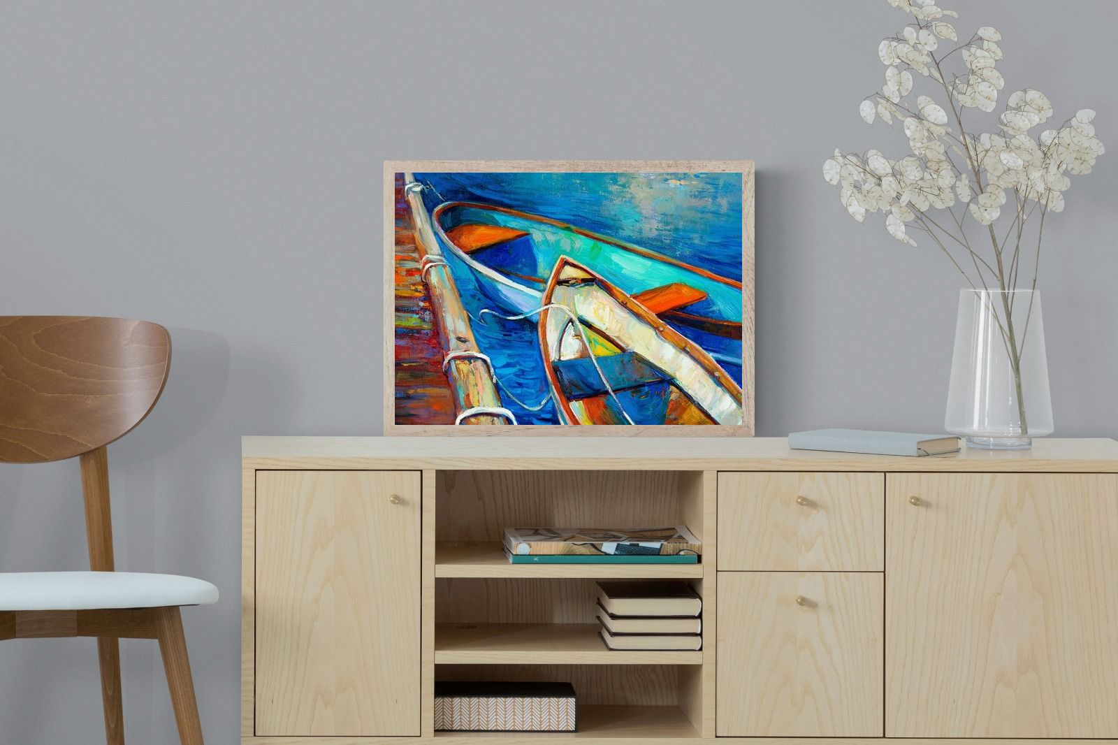 Boats on Canvas-Wall_Art-60 x 45cm-Mounted Canvas-Wood-Pixalot