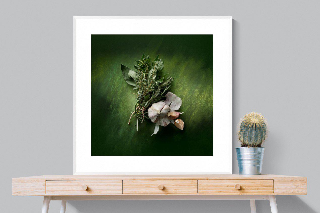 Bouquet Garni-Wall_Art-100 x 100cm-Framed Print-White-Pixalot