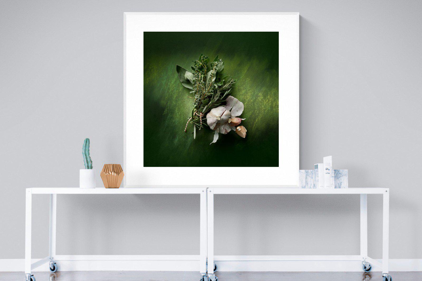 Bouquet Garni-Wall_Art-120 x 120cm-Framed Print-White-Pixalot