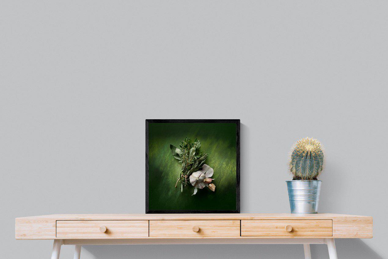 Bouquet Garni-Wall_Art-50 x 50cm-Mounted Canvas-Black-Pixalot
