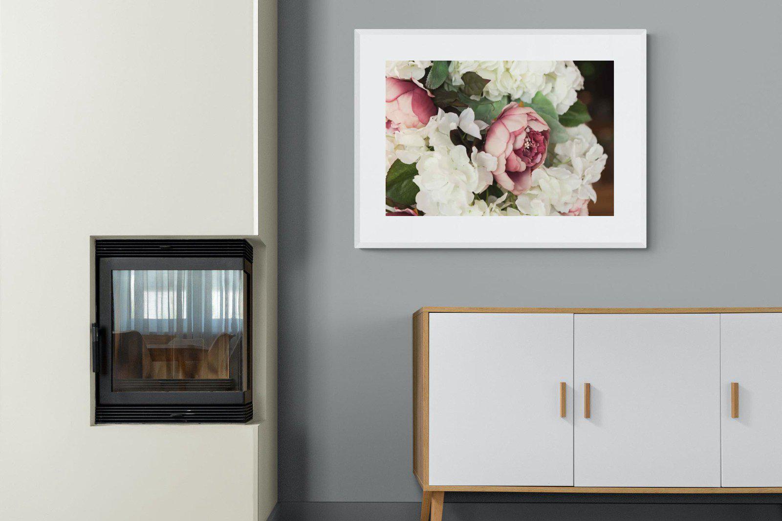 Bouquet-Wall_Art-100 x 75cm-Framed Print-White-Pixalot