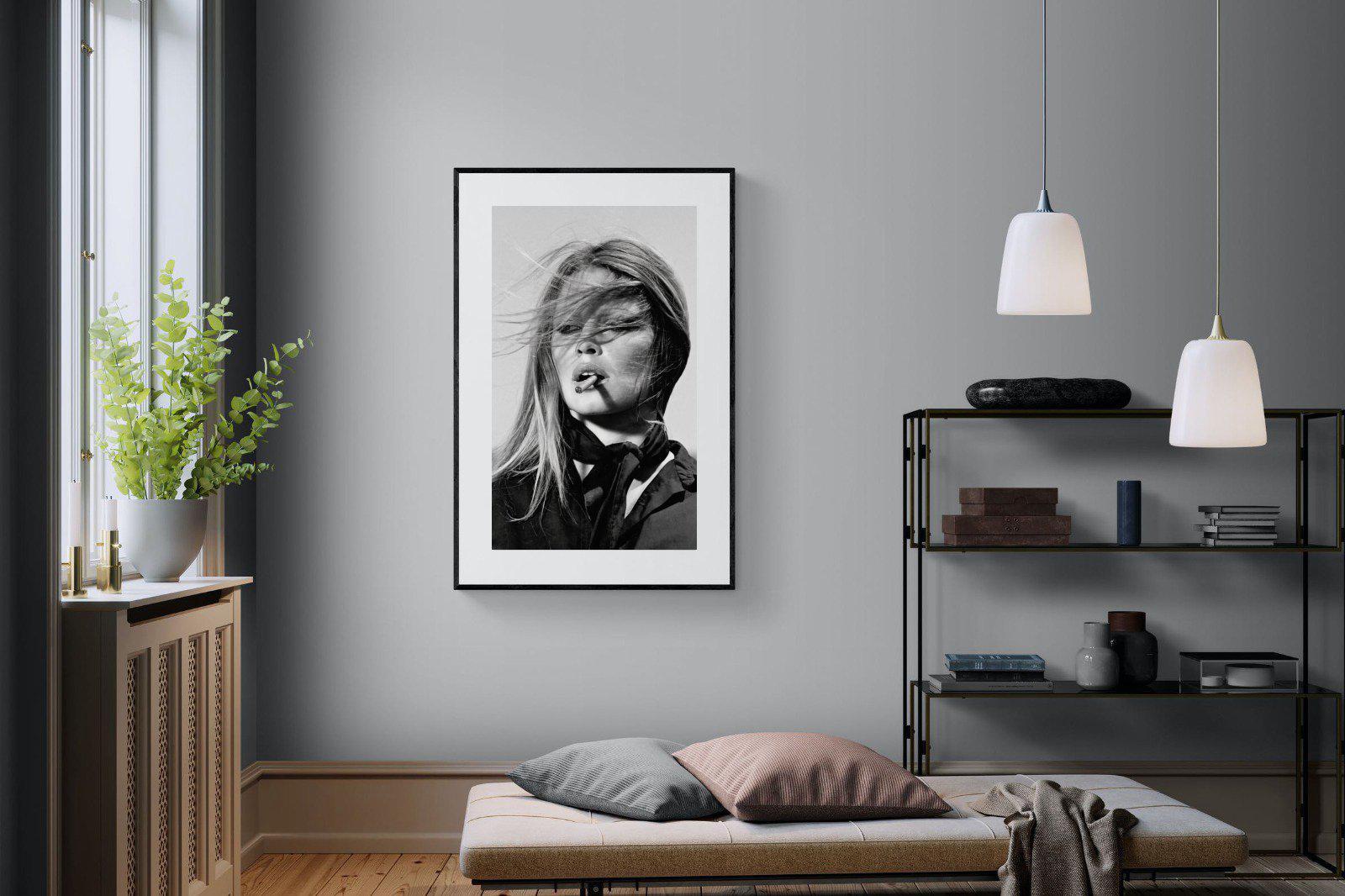Brigitte Bardot-Wall_Art-100 x 150cm-Framed Print-Black-Pixalot