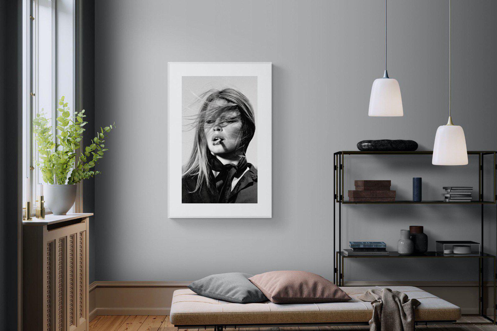 Brigitte Bardot-Wall_Art-100 x 150cm-Framed Print-White-Pixalot