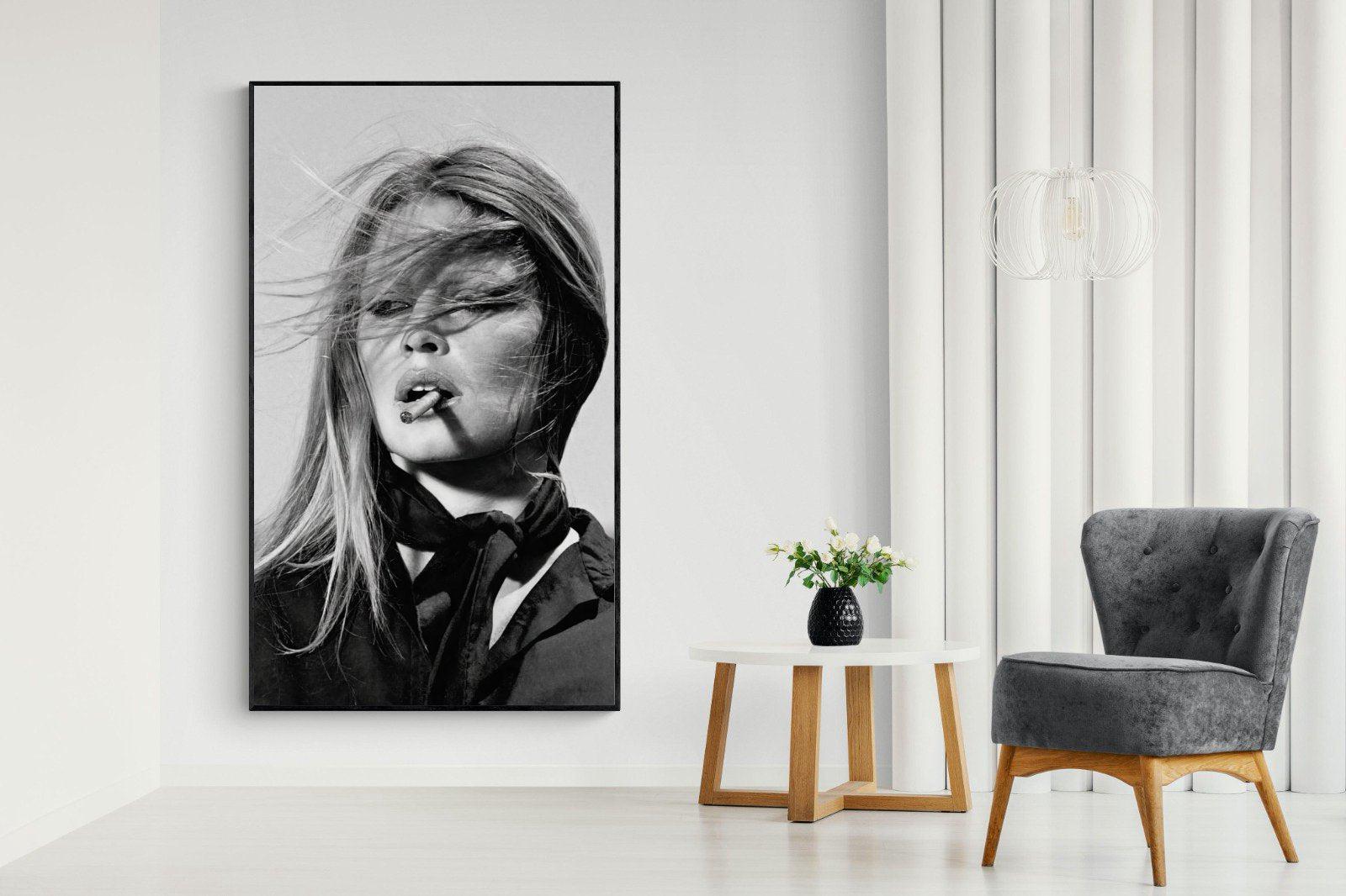 Brigitte Bardot-Wall_Art-130 x 220cm-Mounted Canvas-Black-Pixalot
