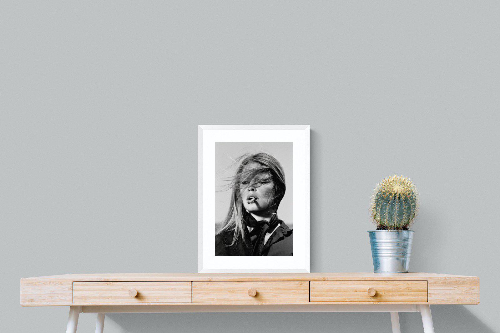 Brigitte Bardot-Wall_Art-45 x 60cm-Framed Print-White-Pixalot