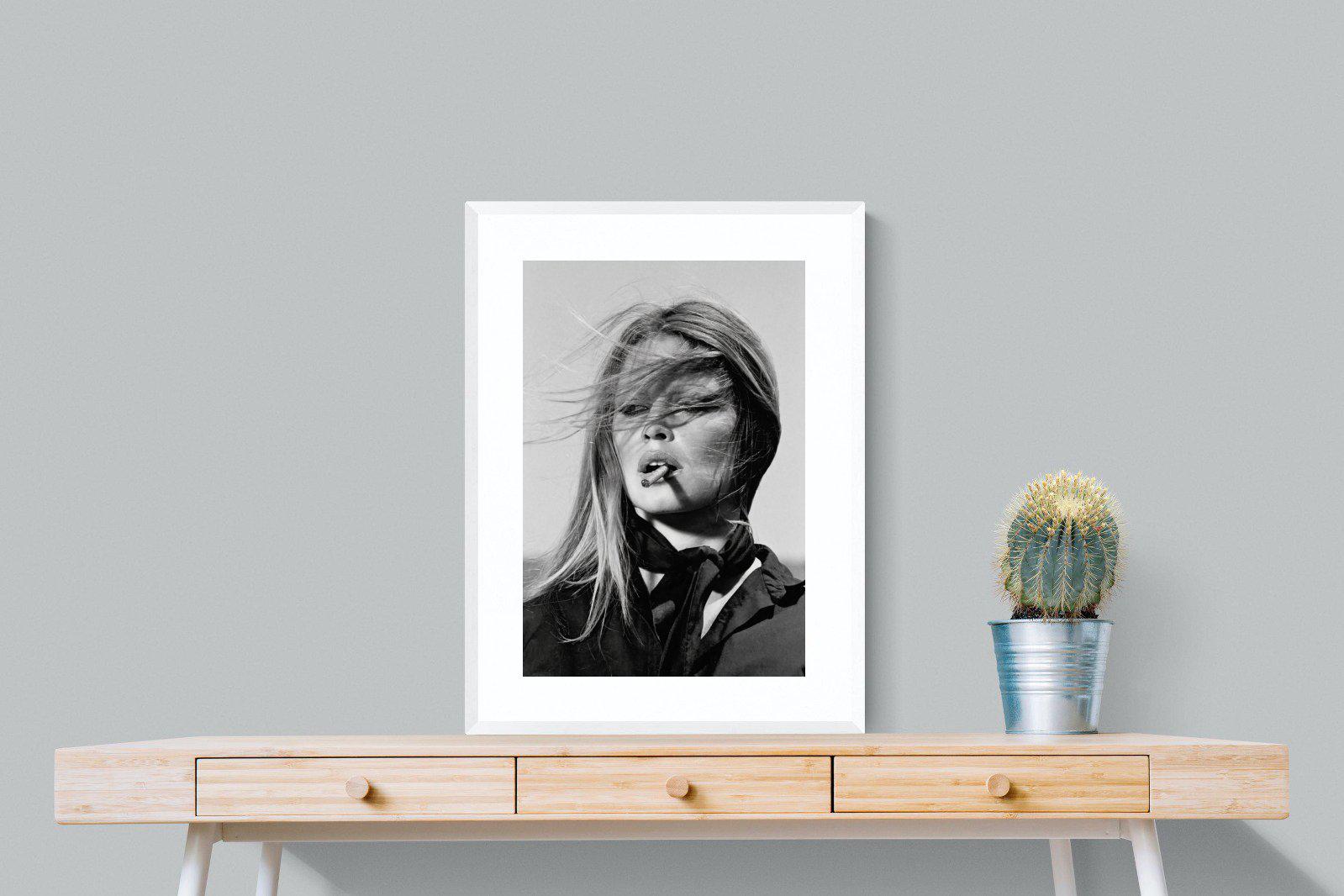 Brigitte Bardot-Wall_Art-60 x 80cm-Framed Print-White-Pixalot