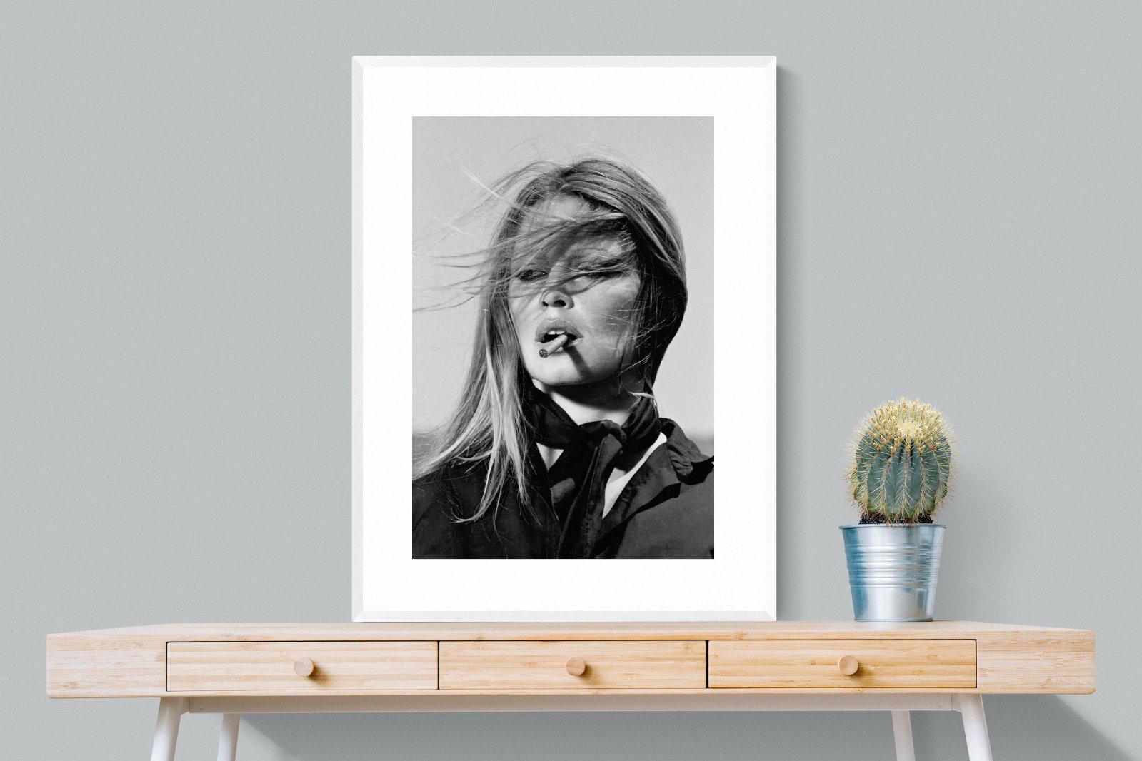Brigitte Bardot-Wall_Art-75 x 100cm-Framed Print-White-Pixalot