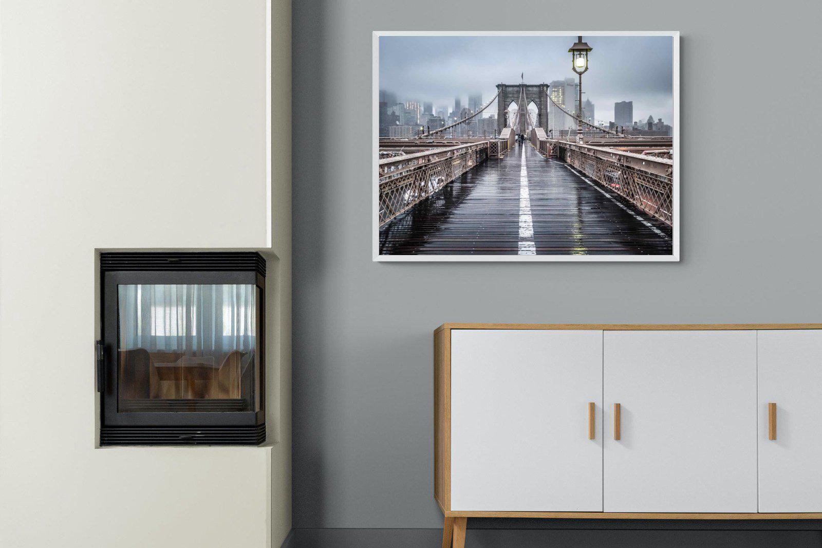 Brooklyn Bridge Morning-Wall_Art-100 x 75cm-Mounted Canvas-White-Pixalot