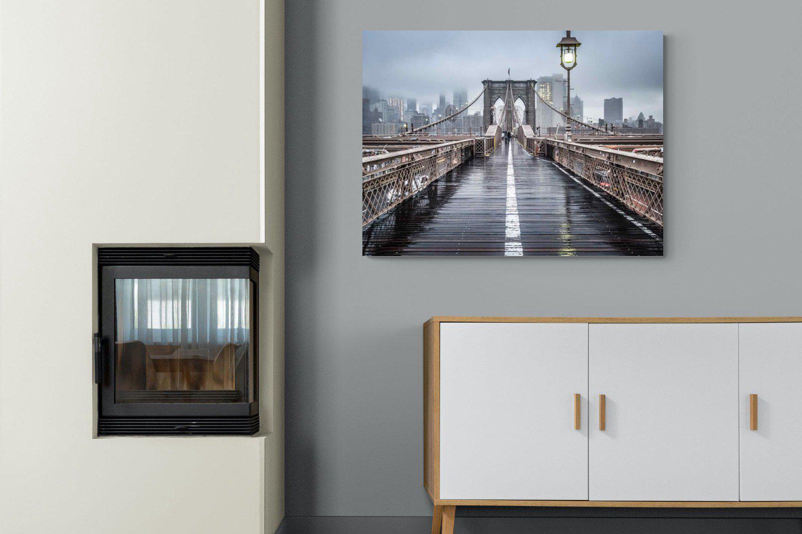 Brooklyn Bridge Morning-Wall_Art-100 x 75cm-Mounted Canvas-No Frame-Pixalot