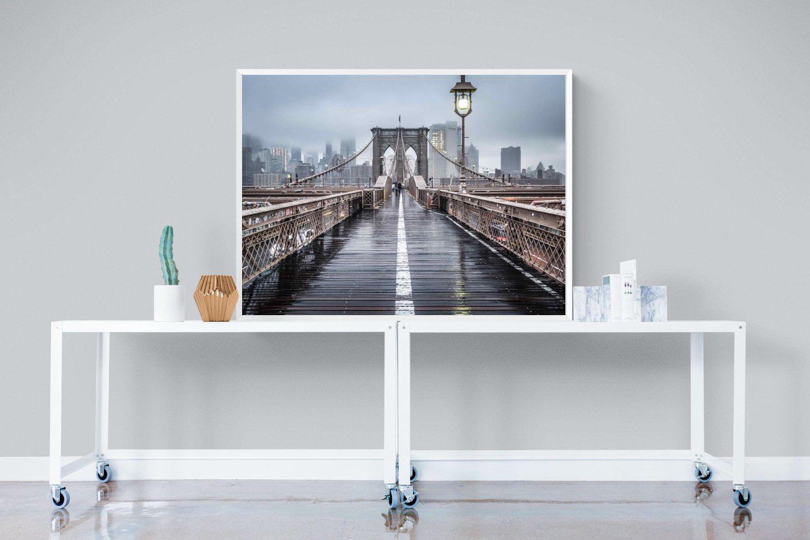 Brooklyn Bridge Morning-Wall_Art-120 x 90cm-Mounted Canvas-White-Pixalot