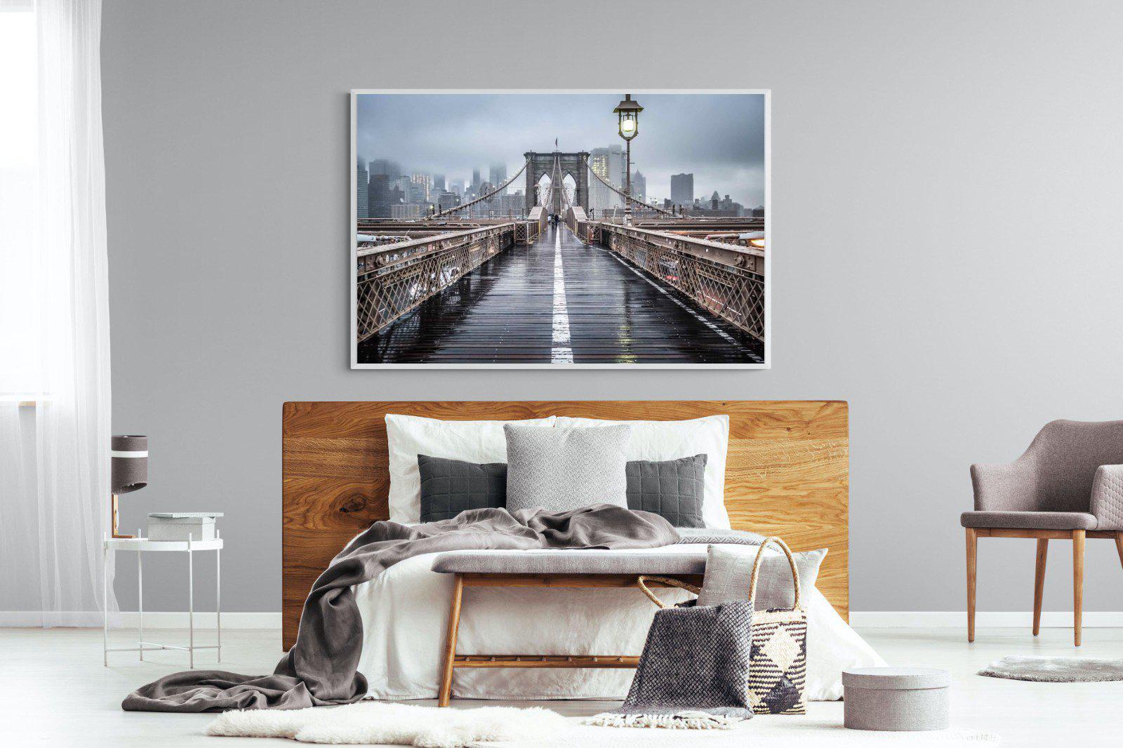 Brooklyn Bridge Morning-Wall_Art-150 x 100cm-Mounted Canvas-White-Pixalot