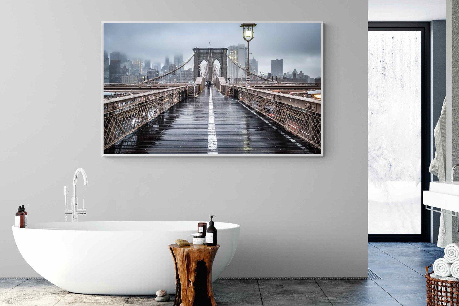 Brooklyn Bridge Morning-Wall_Art-180 x 110cm-Mounted Canvas-White-Pixalot