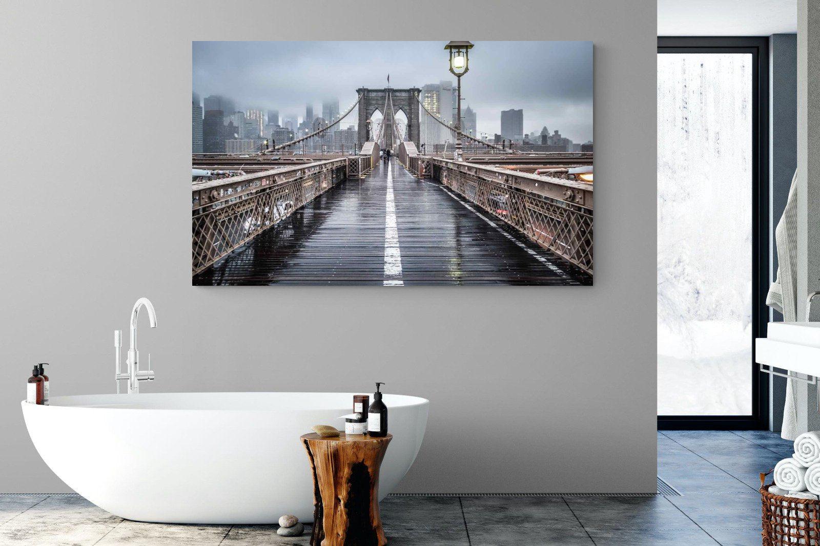 Brooklyn Bridge Morning-Wall_Art-180 x 110cm-Mounted Canvas-No Frame-Pixalot