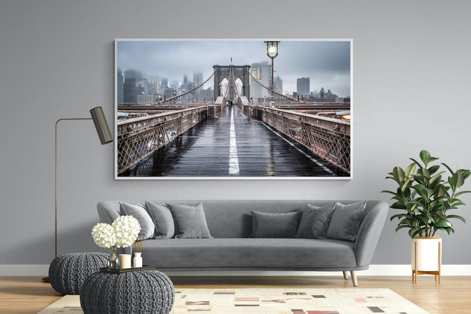 Brooklyn Bridge Morning-Wall_Art-220 x 130cm-Mounted Canvas-White-Pixalot
