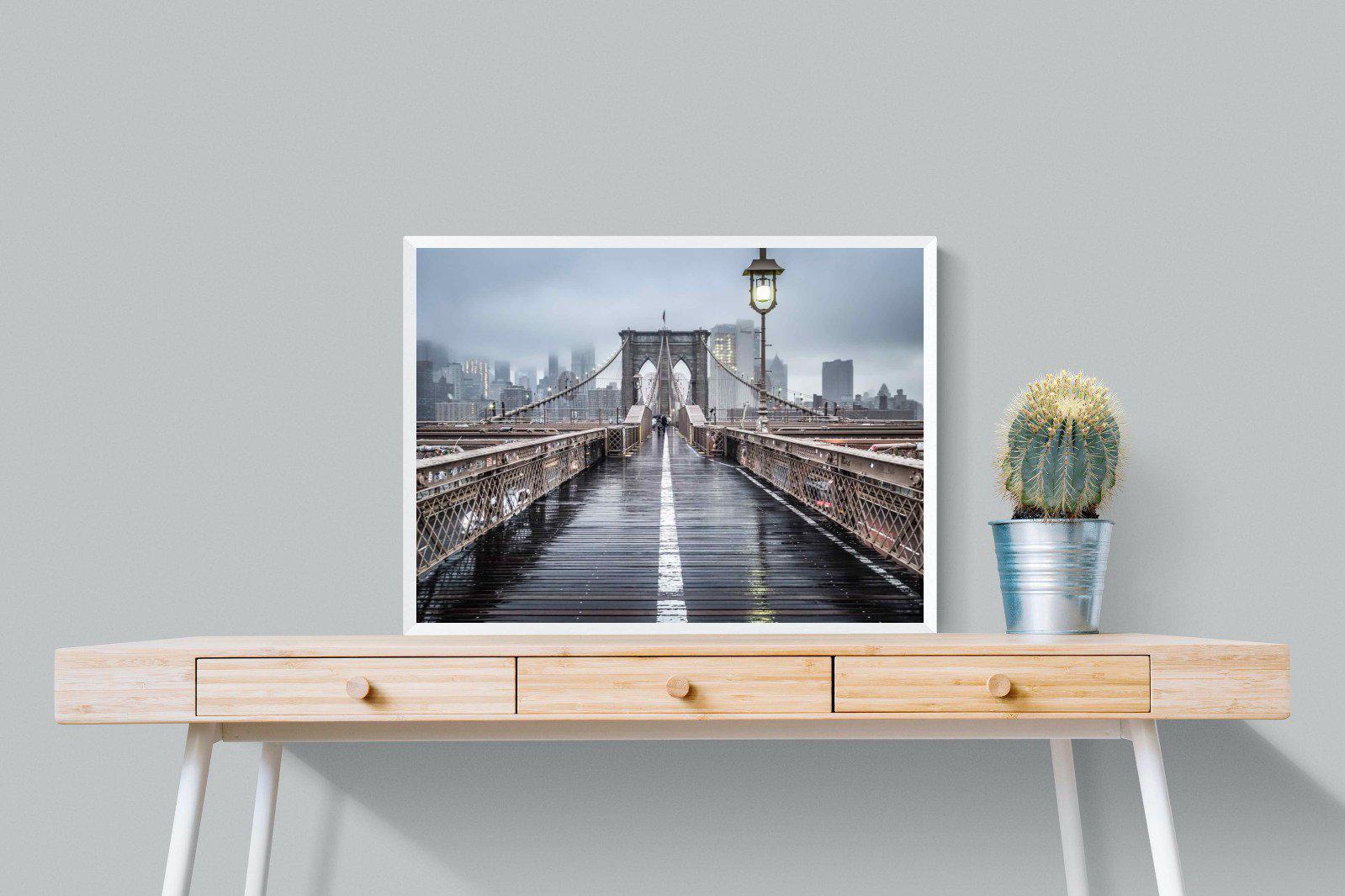 Brooklyn Bridge Morning-Wall_Art-80 x 60cm-Mounted Canvas-White-Pixalot