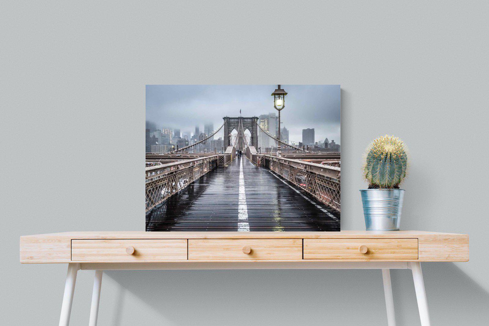 Brooklyn Bridge Morning-Wall_Art-80 x 60cm-Mounted Canvas-No Frame-Pixalot
