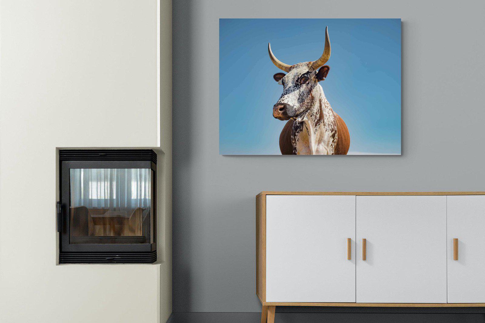 Brown Nguni-Wall_Art-100 x 75cm-Mounted Canvas-No Frame-Pixalot