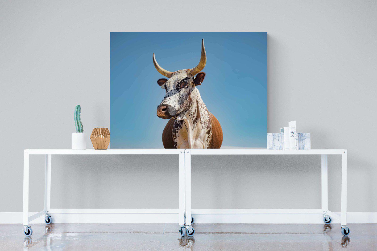 Brown Nguni-Wall_Art-120 x 90cm-Mounted Canvas-No Frame-Pixalot