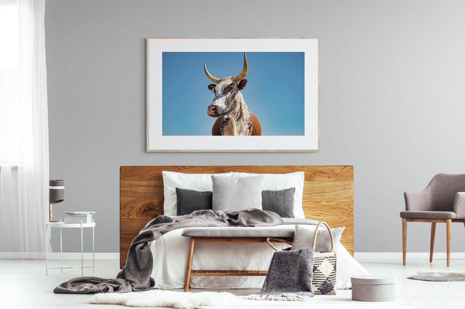 Brown Nguni-Wall_Art-150 x 100cm-Framed Print-Wood-Pixalot