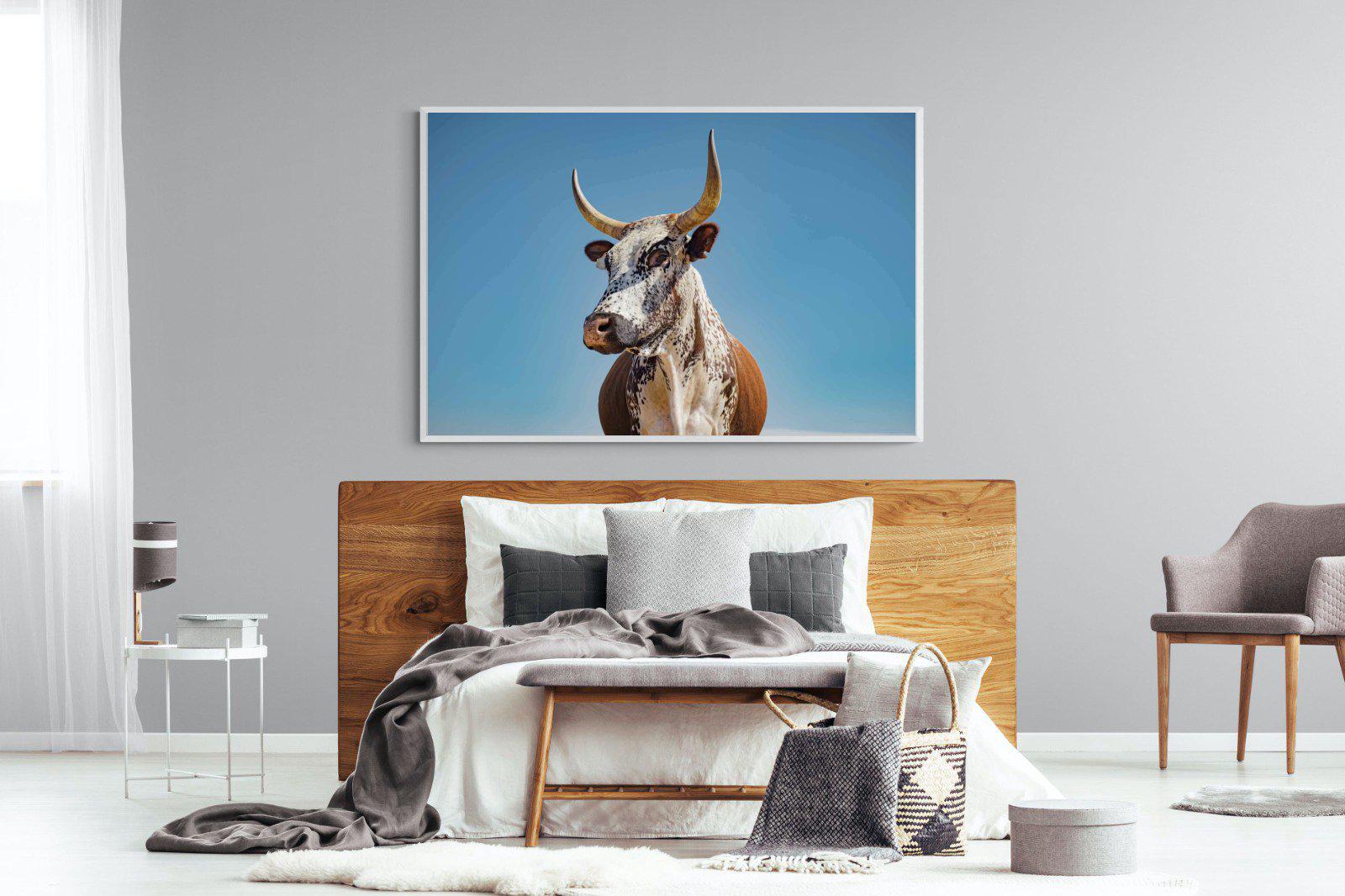 Brown Nguni-Wall_Art-150 x 100cm-Mounted Canvas-White-Pixalot