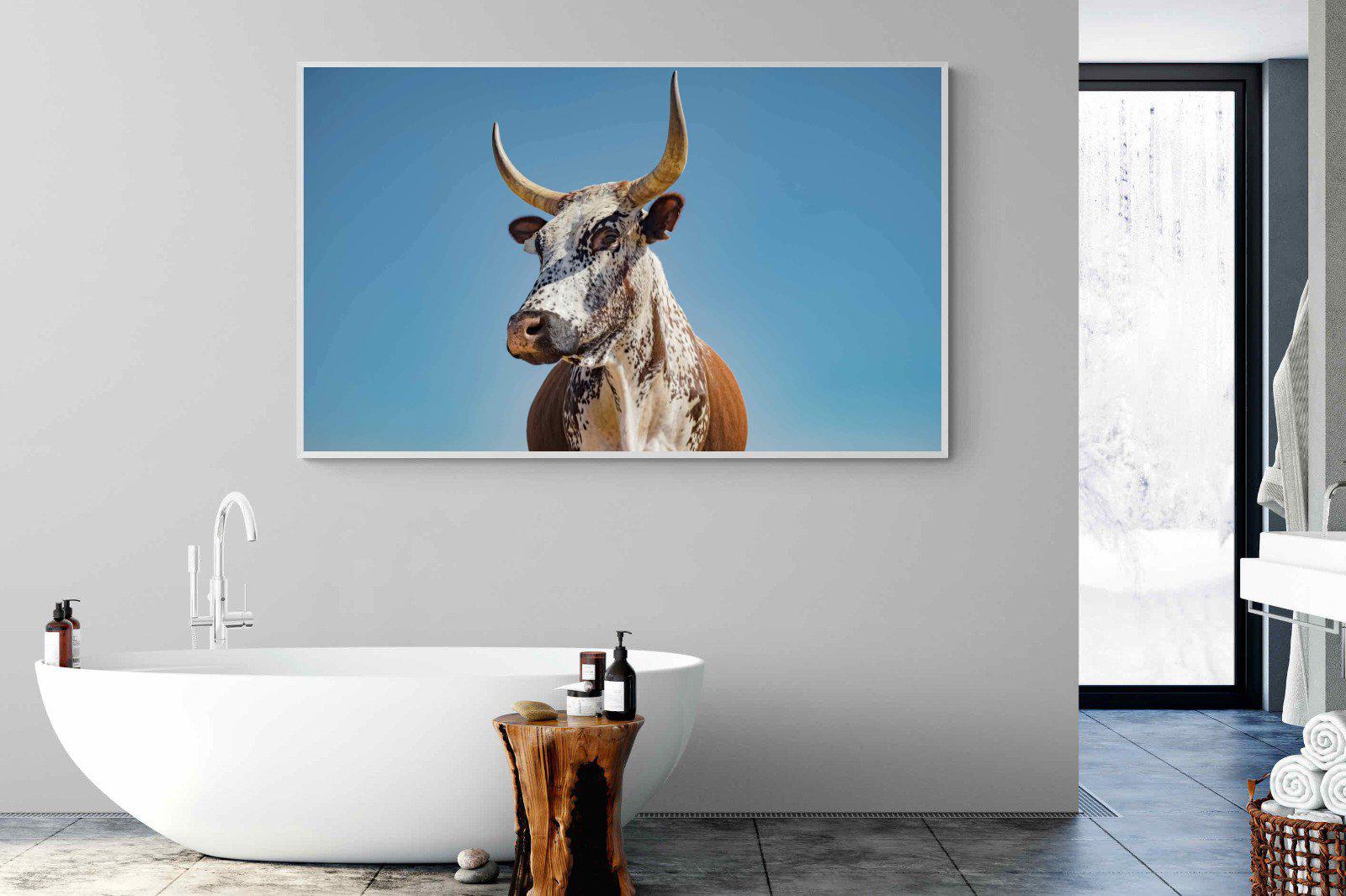 Brown Nguni-Wall_Art-180 x 110cm-Mounted Canvas-White-Pixalot