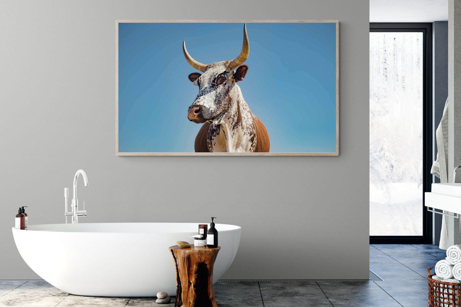 Brown Nguni-Wall_Art-180 x 110cm-Mounted Canvas-Wood-Pixalot