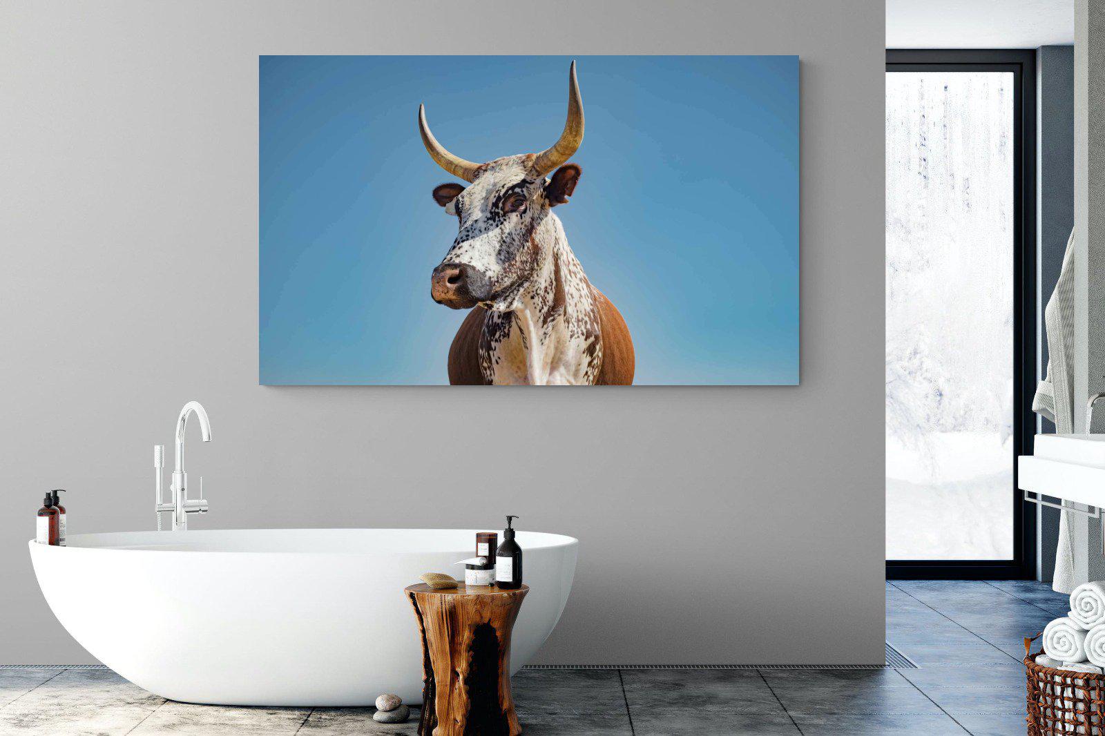 Brown Nguni-Wall_Art-180 x 110cm-Mounted Canvas-No Frame-Pixalot