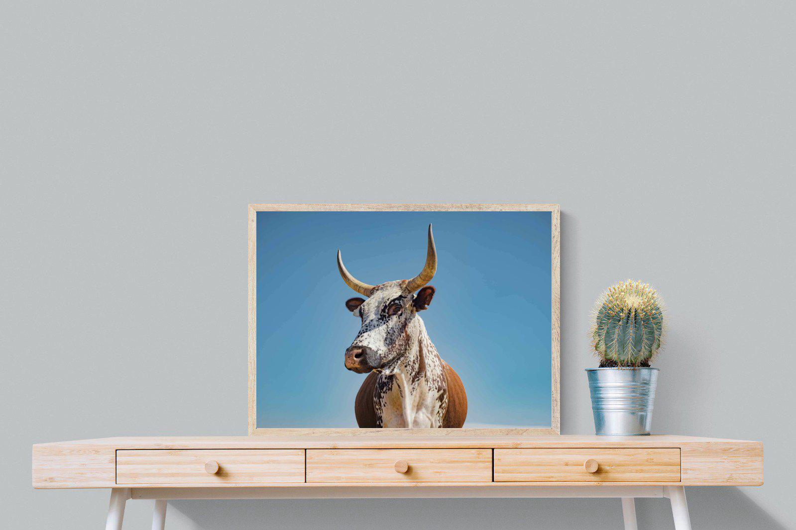 Brown Nguni-Wall_Art-80 x 60cm-Mounted Canvas-Wood-Pixalot