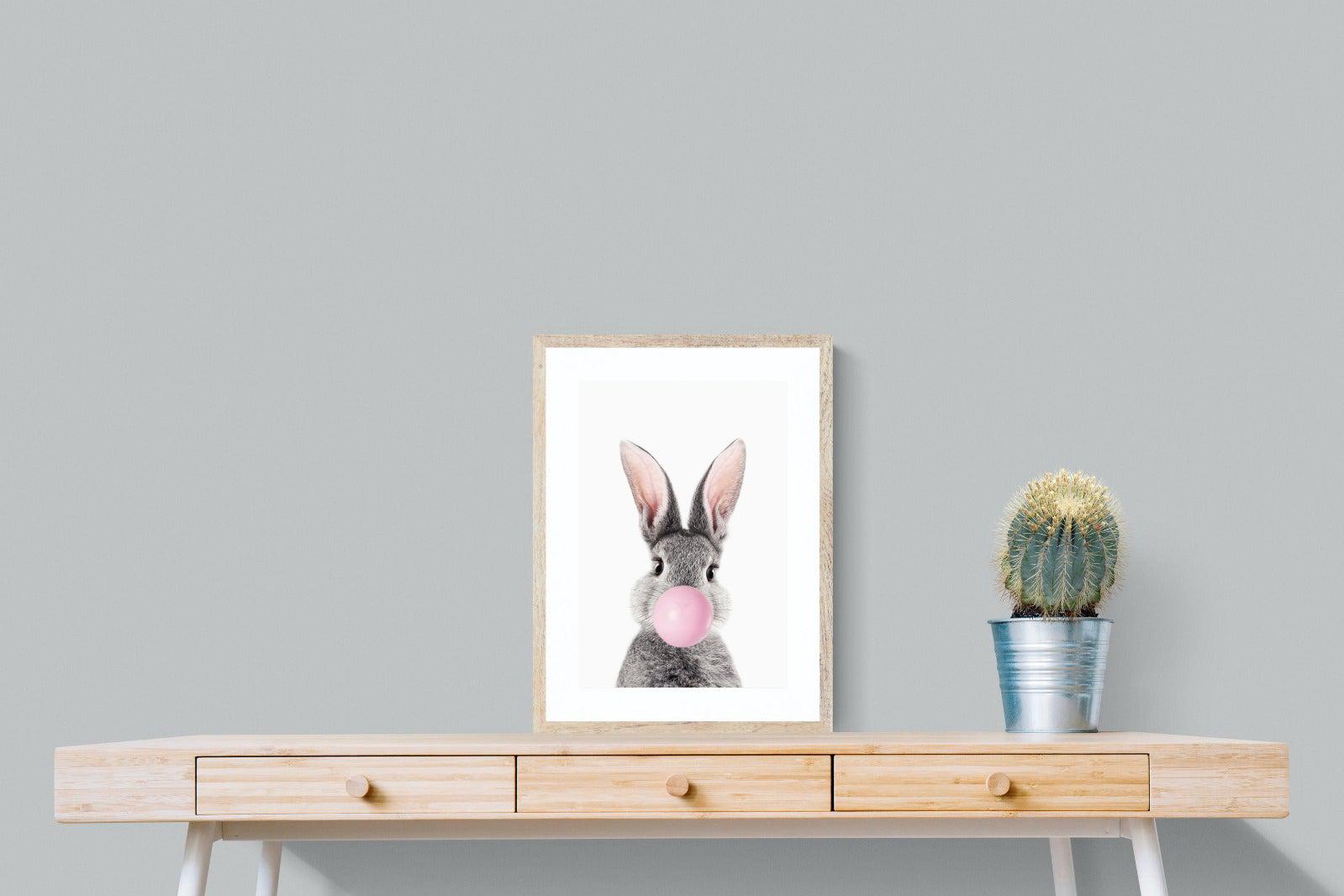 Bubblegum Bunny-Wall_Art-45 x 60cm-Framed Print-Wood-Pixalot