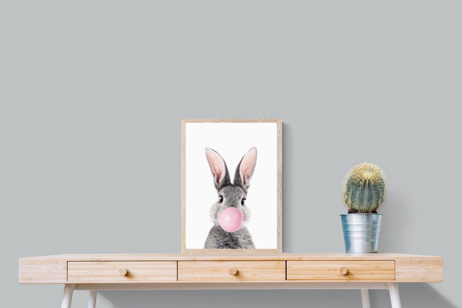 Bubblegum Bunny-Wall_Art-45 x 60cm-Mounted Canvas-Wood-Pixalot